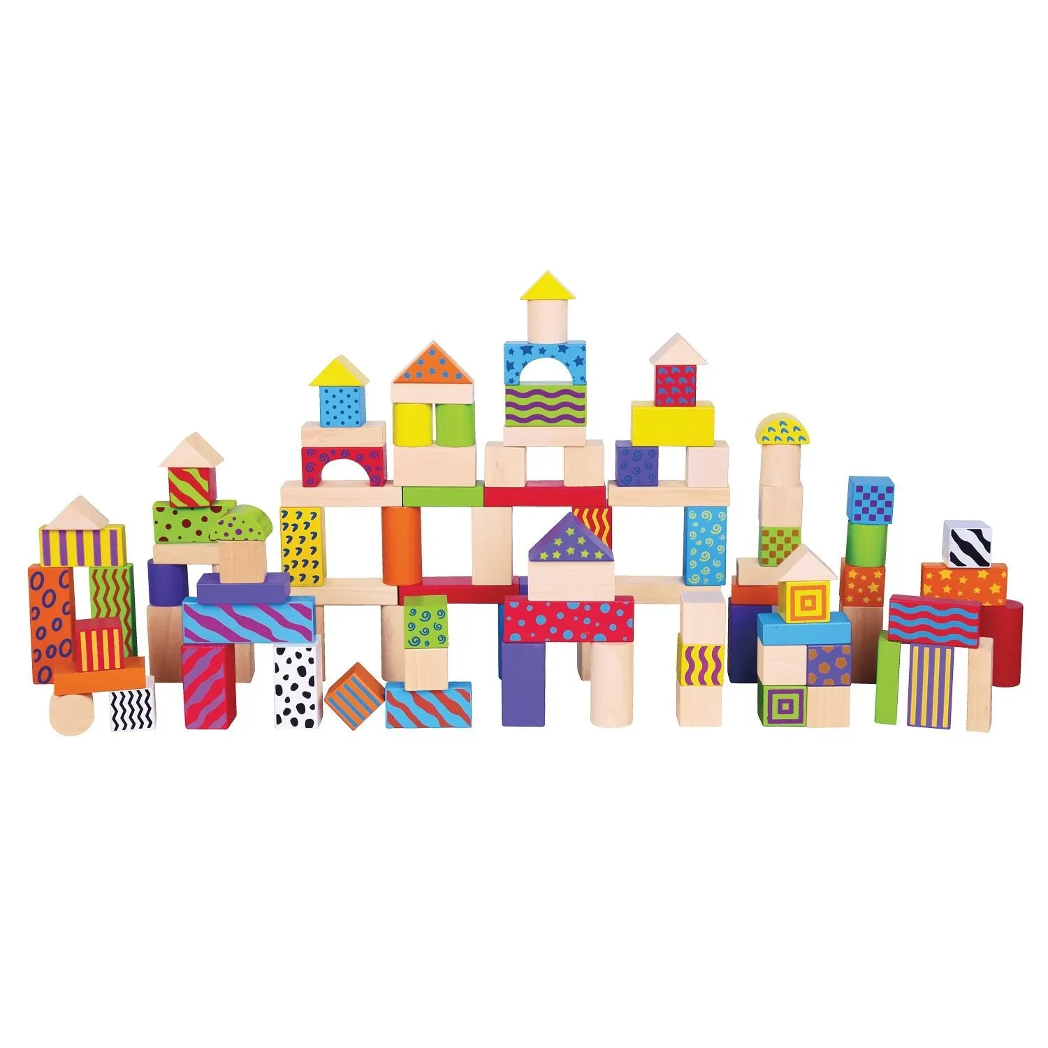 100pcs Wooden Building Blocks