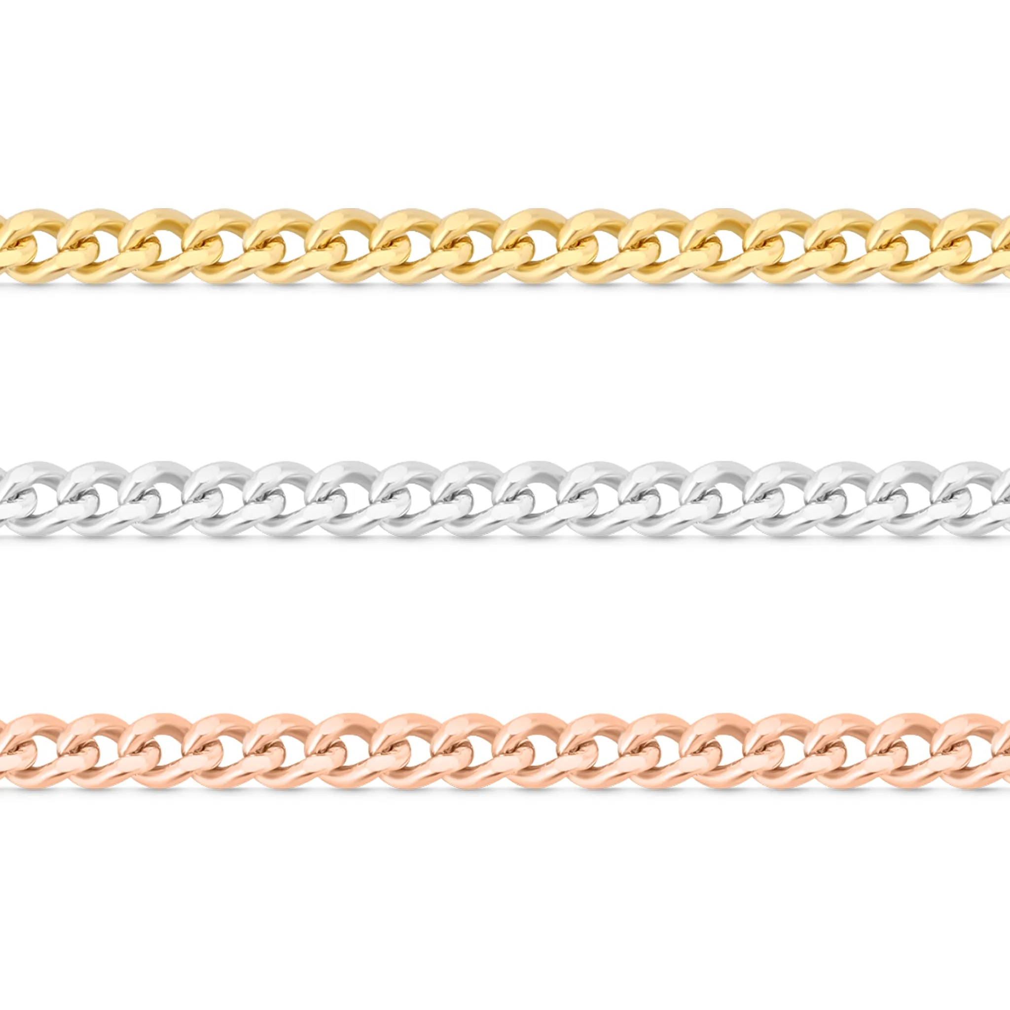 1.2mm Diamond Cut Curb 14K Solid Rose Gold Permanent Jewelry Chain - By the Inch / PMJ0012