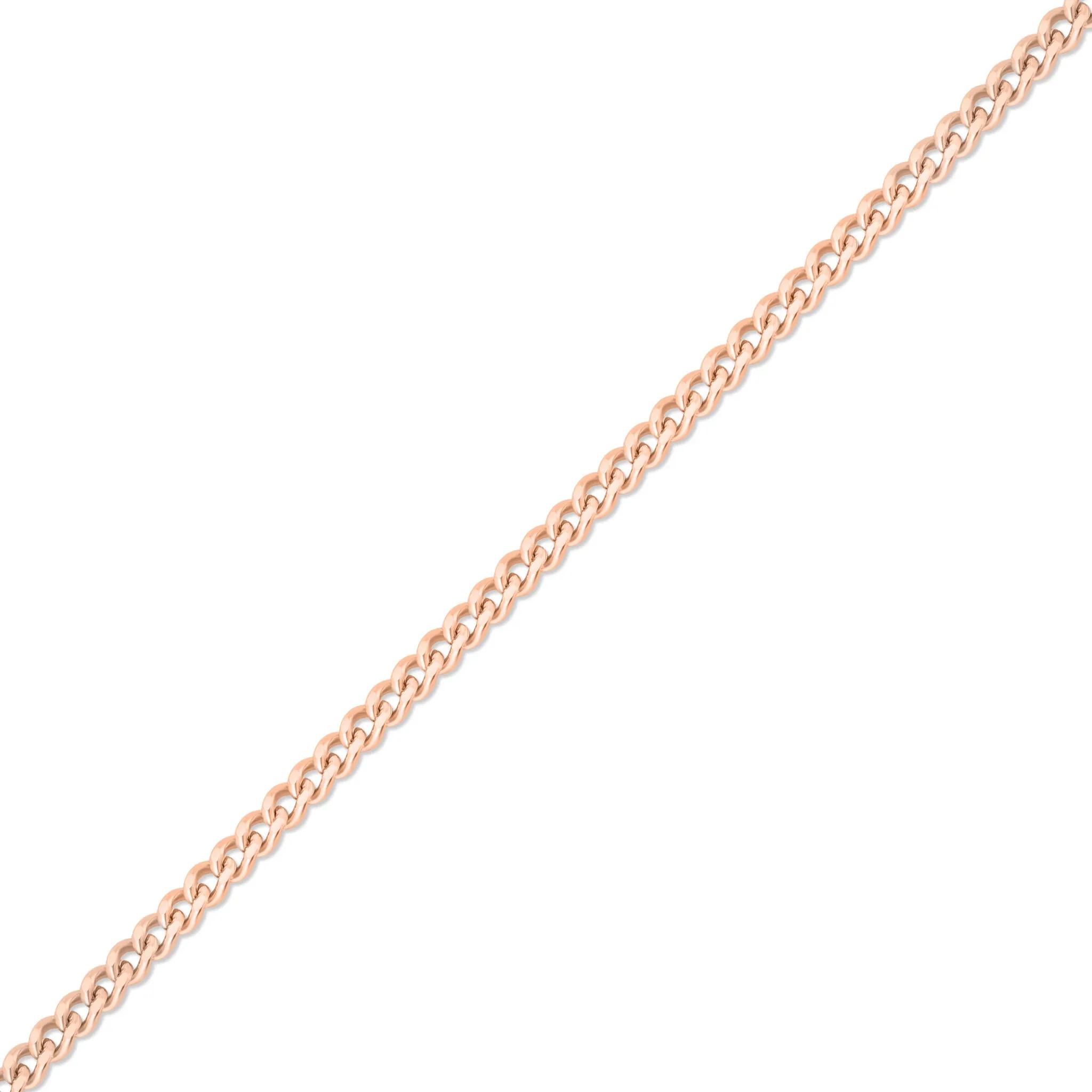 1.2mm Diamond Cut Curb 14K Solid Rose Gold Permanent Jewelry Chain - By the Inch / PMJ0012