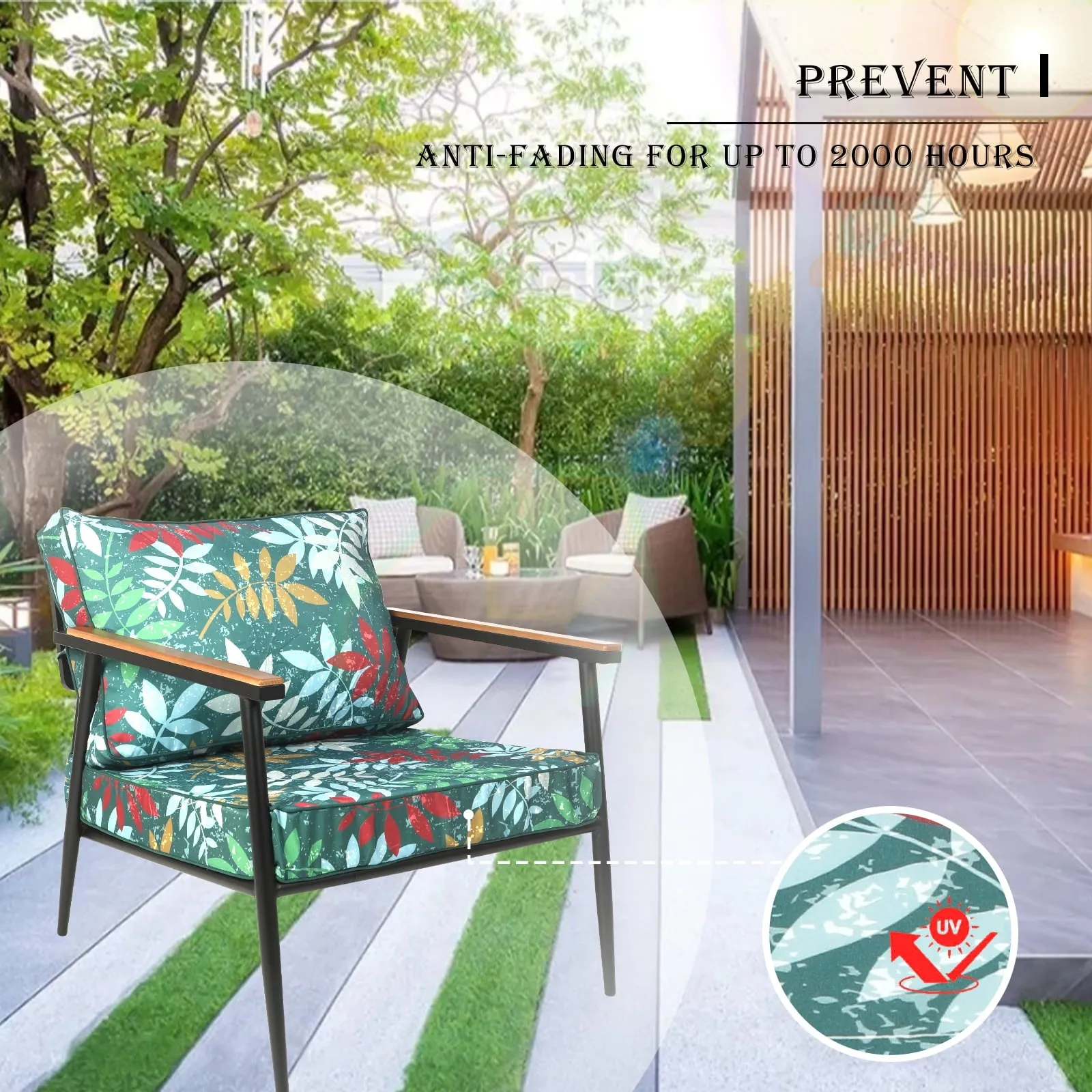 12p Patio Cushion Covers Outdoor Patio Cushions Covers Replacement, Waterproof Chair Seat Cover Zipper Design, Wicker Rattan Patio Conversation Set Loveseat Couch Furniture (Flower,12PC)