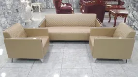 5 Seater Leather sofa set - Cream