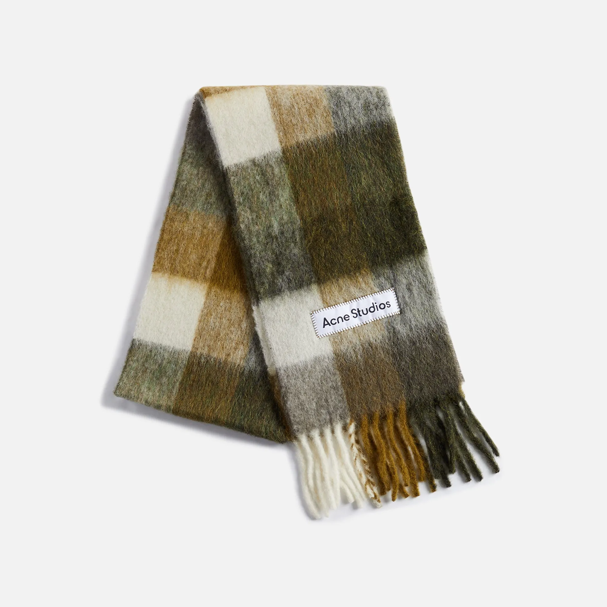 Acne Studios Vally Scarf - Taupe / Green / Black