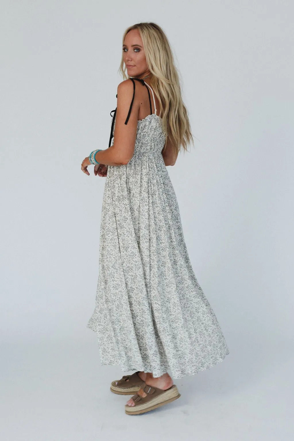 Aisha Floral Maxi Dress - Cream