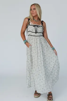 Aisha Floral Maxi Dress - Cream