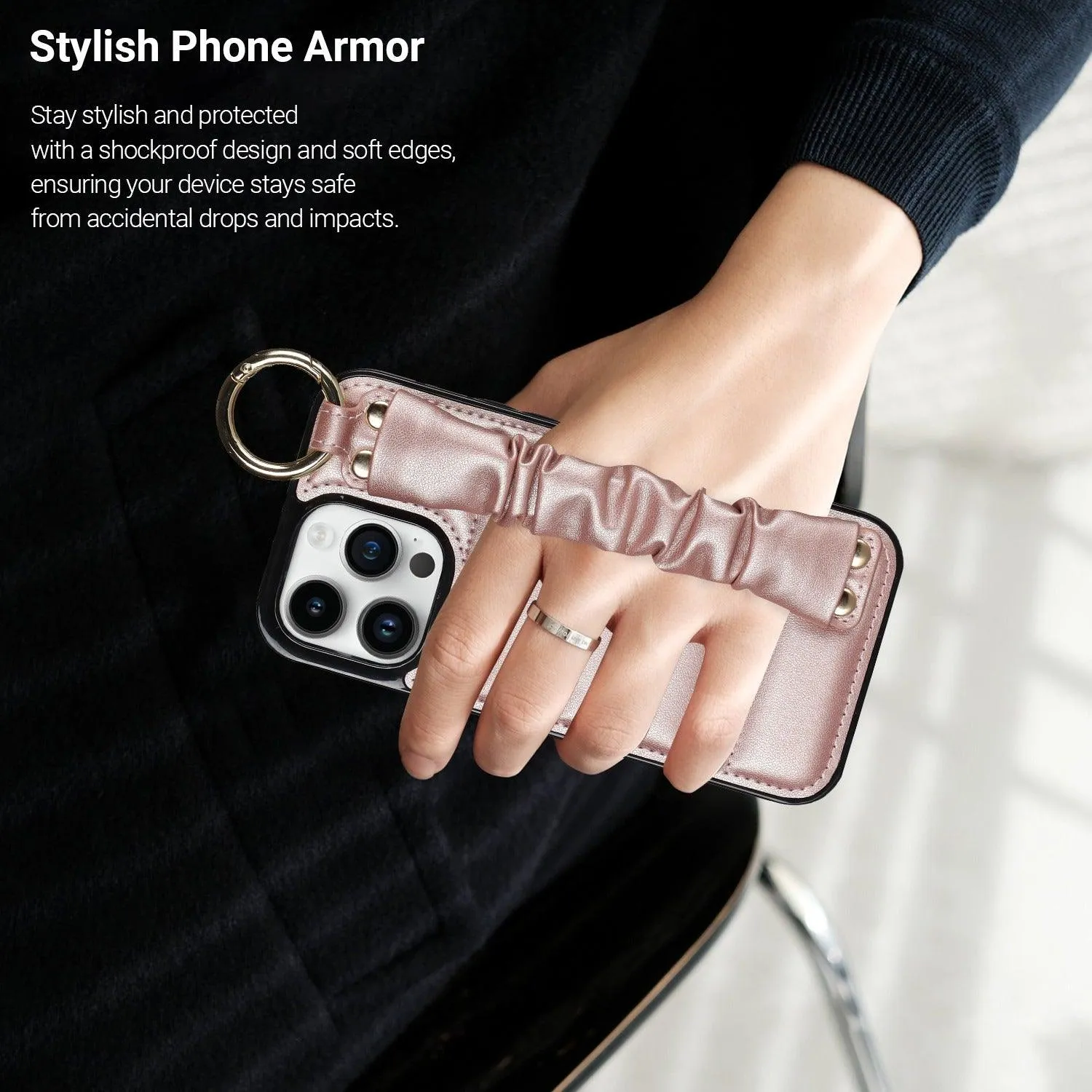 Alterna Luxury Leather iPhone Case With Wristband