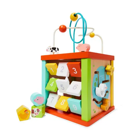 Anko Wooden Activity Cube Set - Multicolored