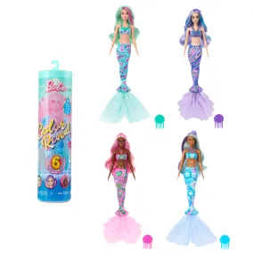 Barbie Color Reveal Mermaid Series Doll & Accessories With 6 Surprises, Color-Change Hair