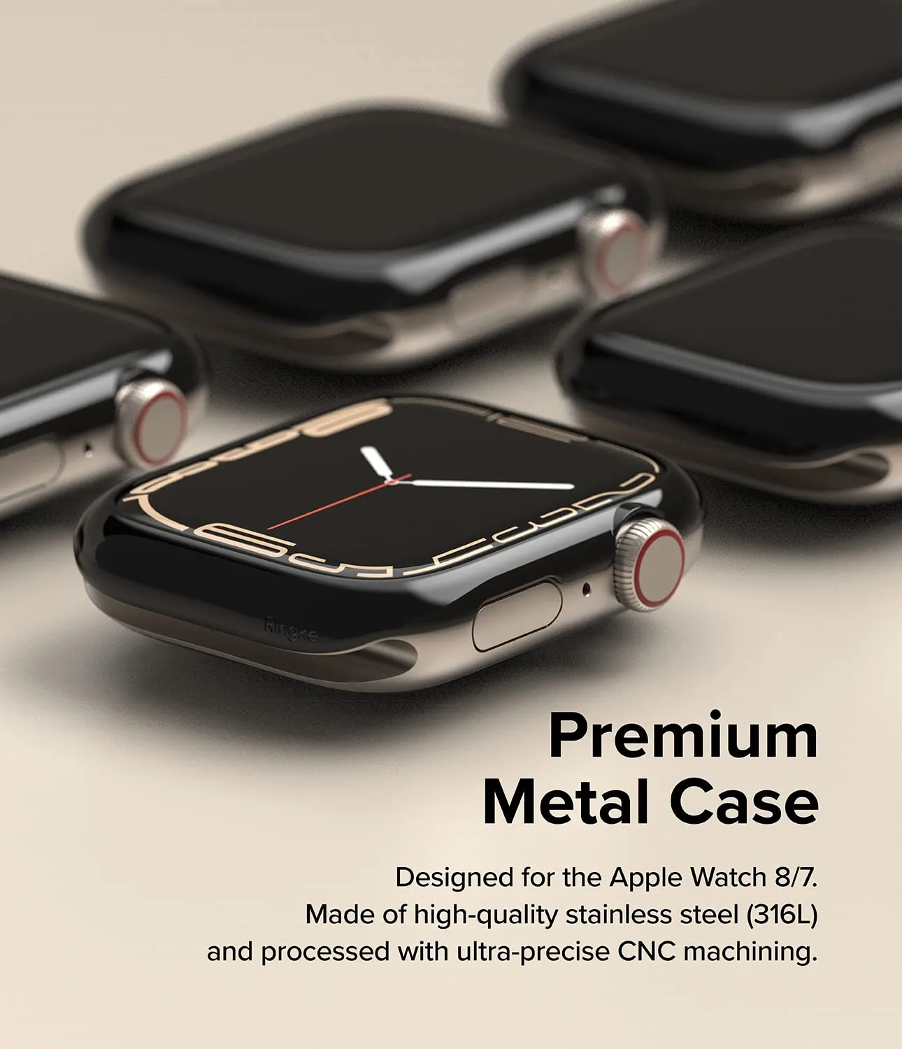 Bezel Styling Compatible with Apple Watch 7 45mm - Black (45-03)