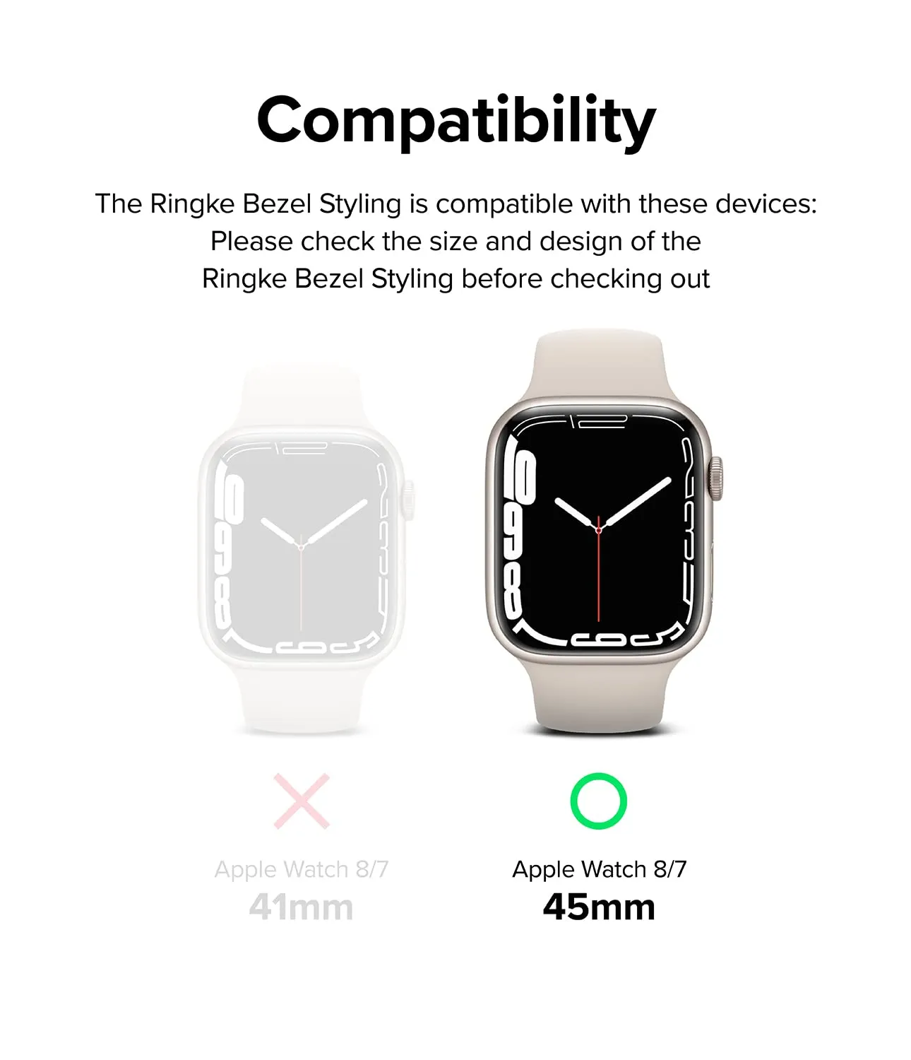 Bezel Styling Compatible with Apple Watch 7 45mm - Gold (45-05)