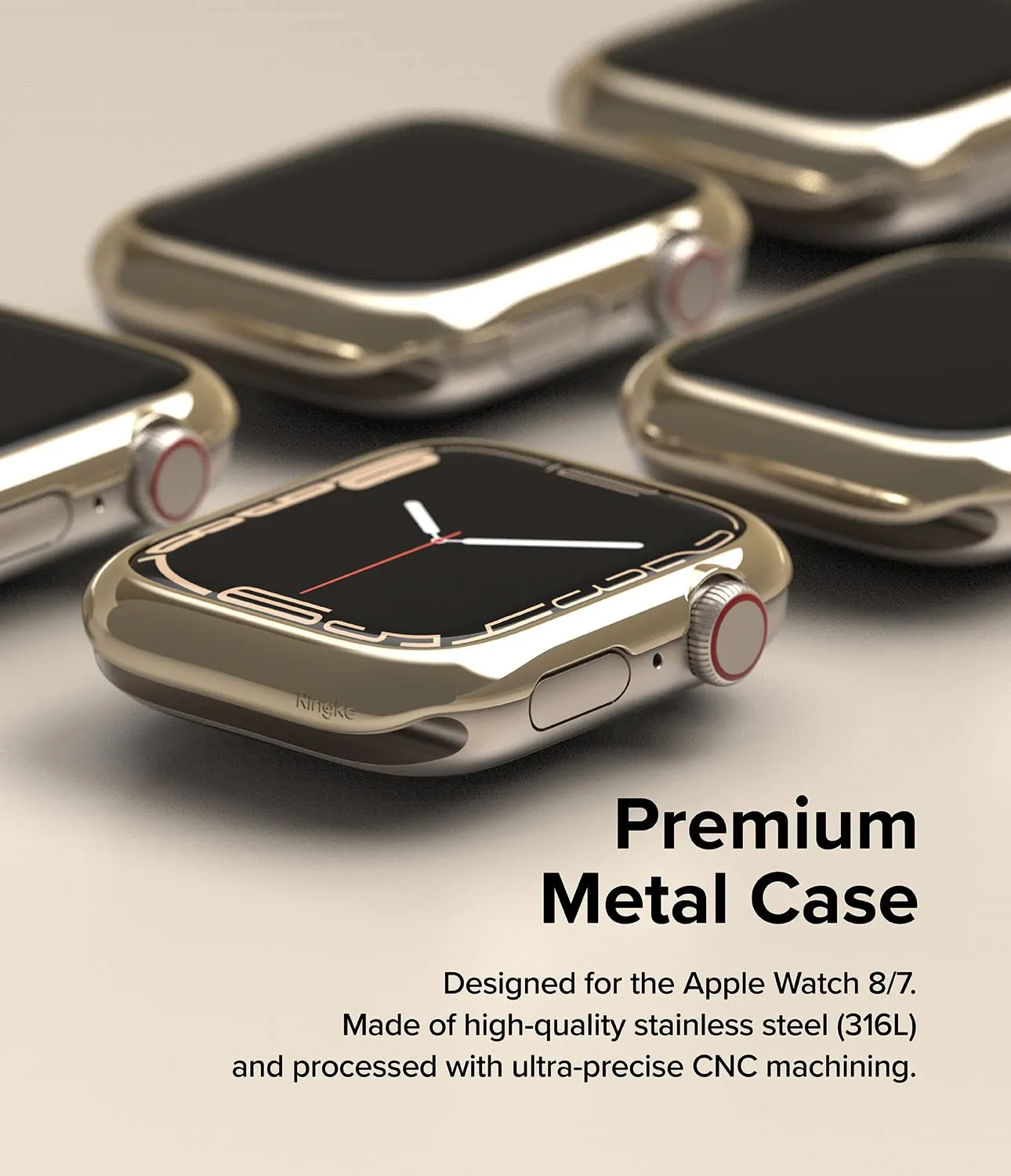 Bezel Styling Compatible with Apple Watch 7 45mm - Gold (45-05)