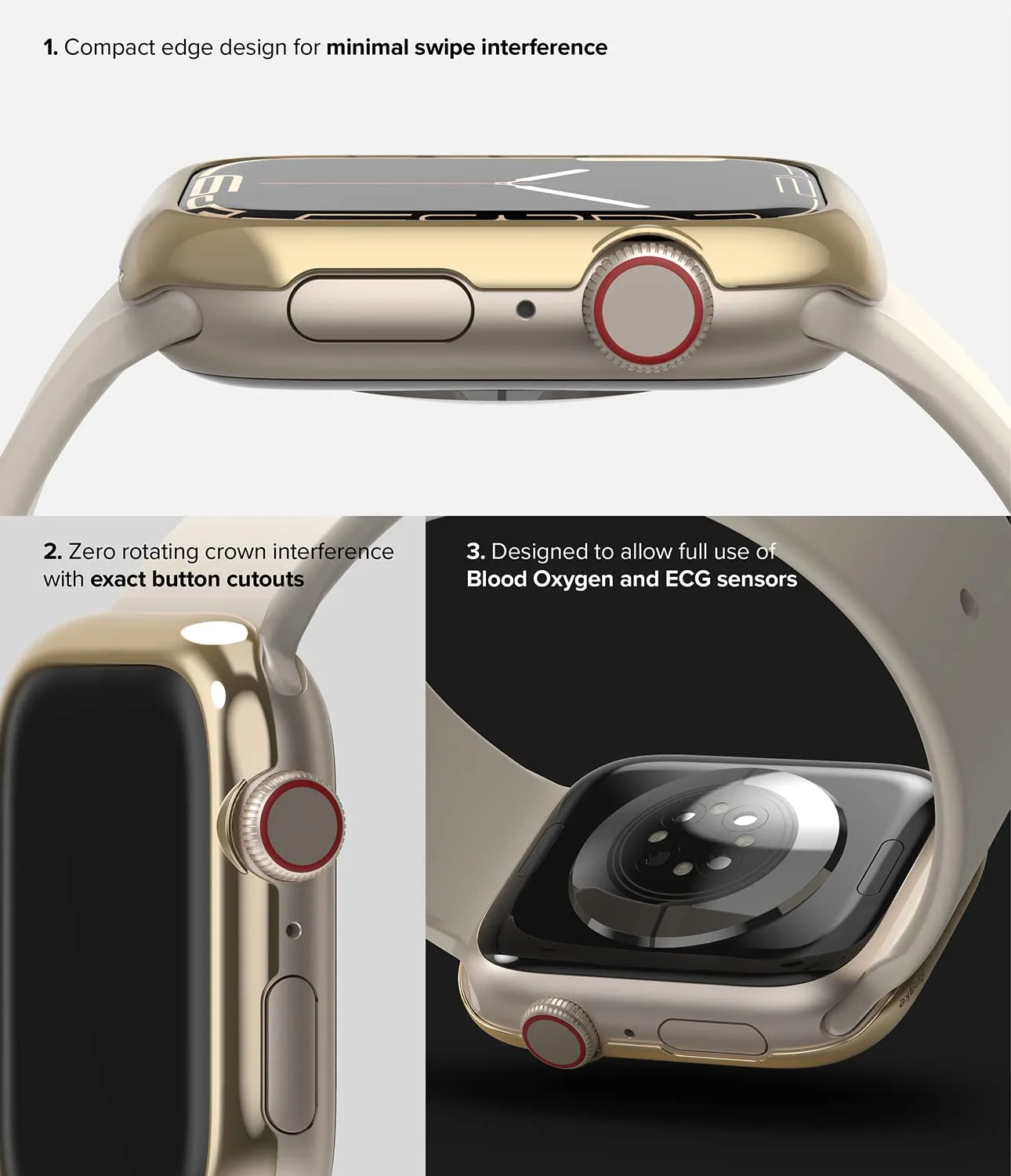 Bezel Styling Compatible with Apple Watch 7 45mm - Gold (45-05)