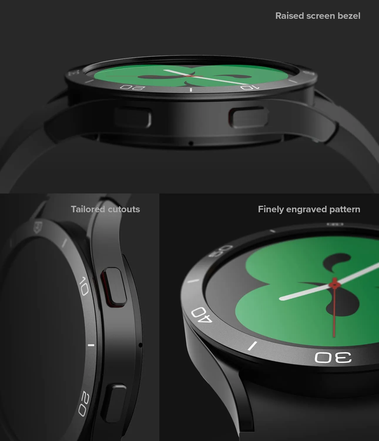 Bezel Styling Compatible with Samsung Galaxy Watch 4 40mm -  Black [40-15]