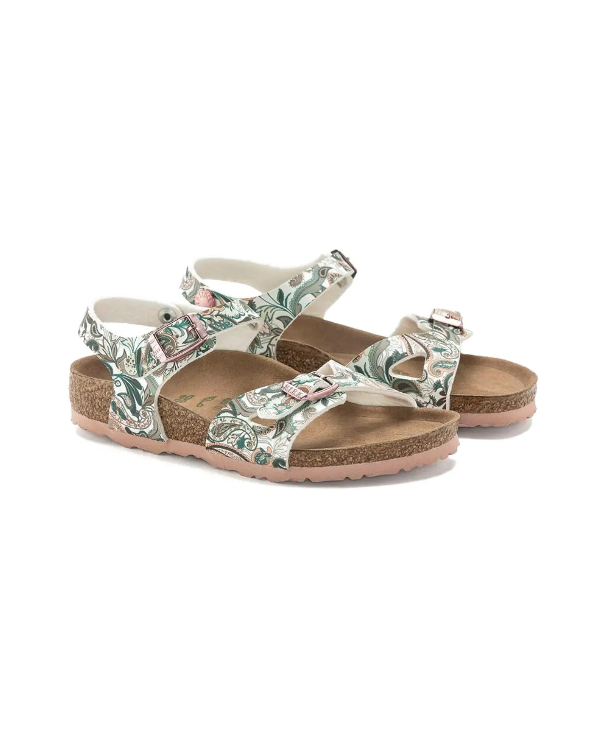 Birkenstock Kids Rio Birko-Flor Paisley Light Rose Vegan Sandals