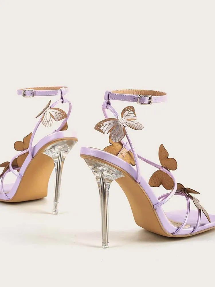 Butterfly Stiletto Heeled Sandals