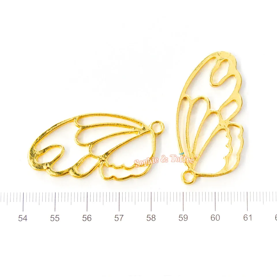 Butterfly Wing Open Bezel Charm (3 pieces)