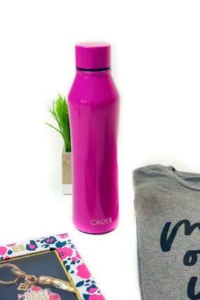 CAUS Curved Drink Bottle Magenta