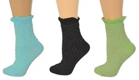 Diamond Pattern Quarter Combed Cotton Socks