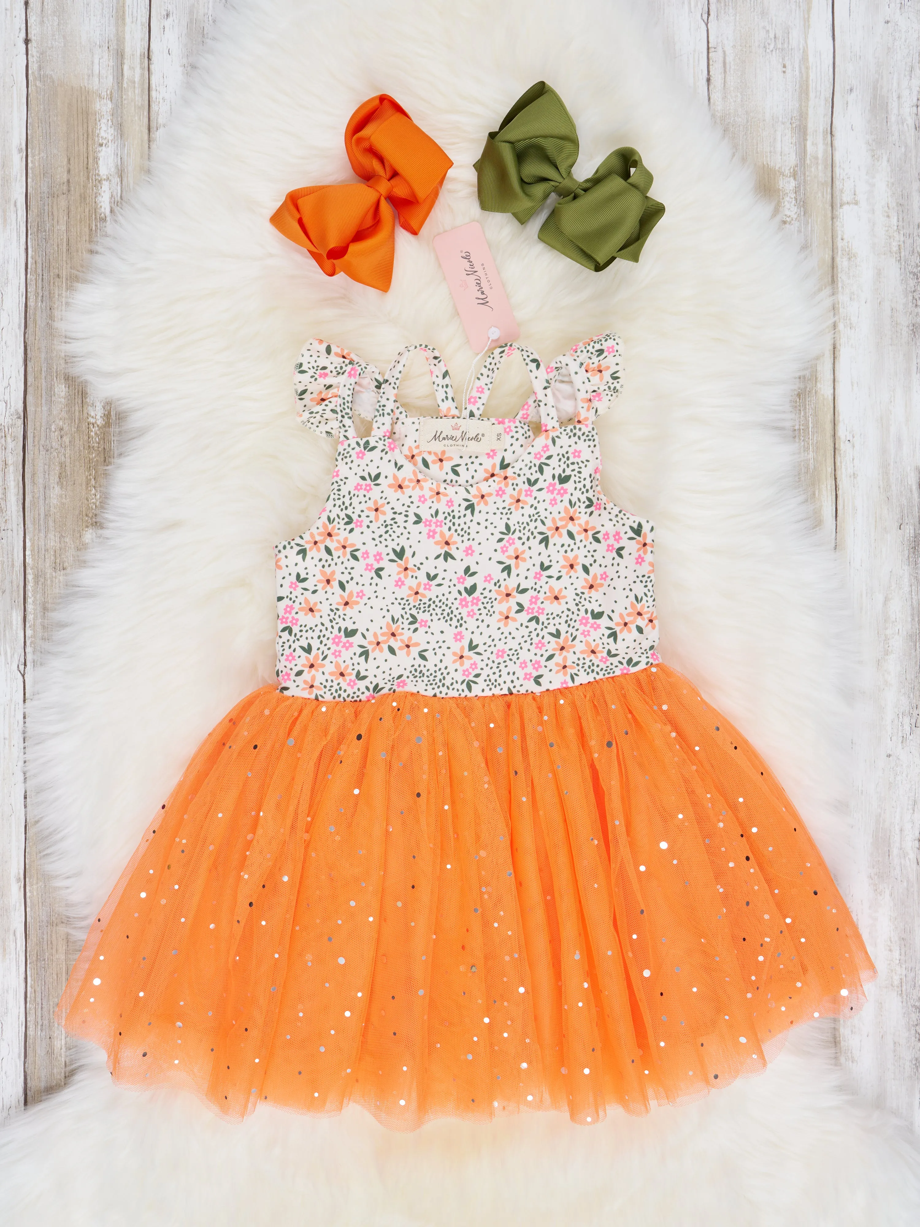 Ditsy Floral Sparkly Tulle Dress