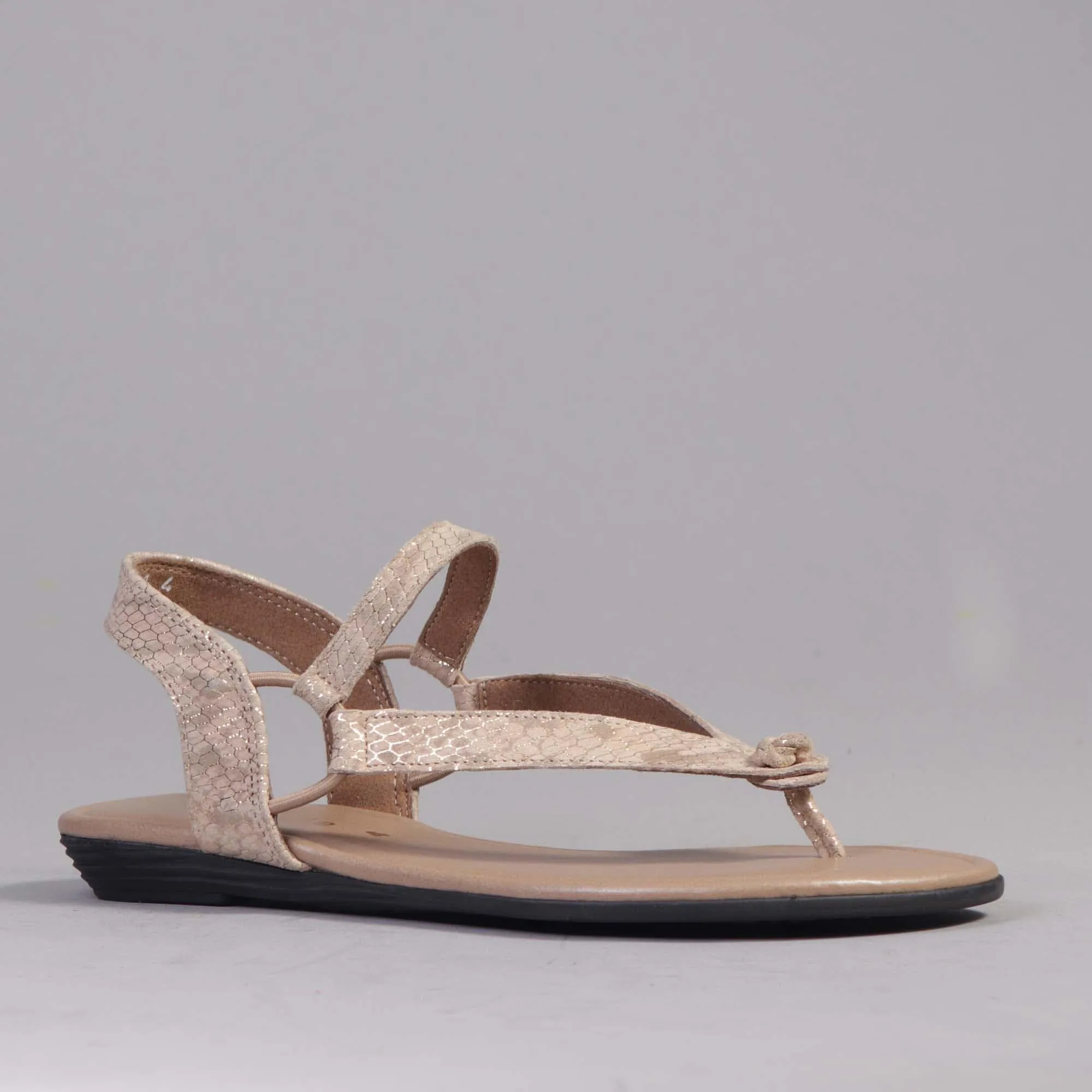 Elasticated Slingback Thong in Gold - 12548