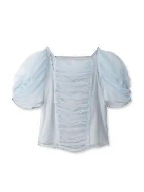 Gathered Puff Sleeve Top