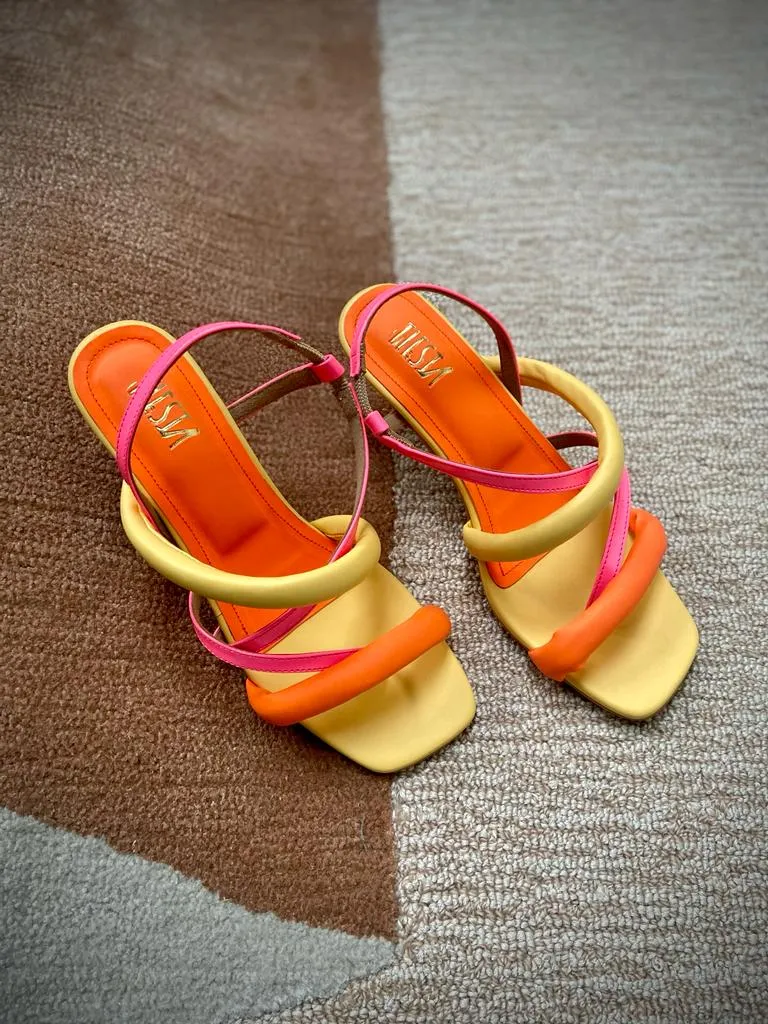 Glow (Yellow Pink Orange Neon Kittle heels)