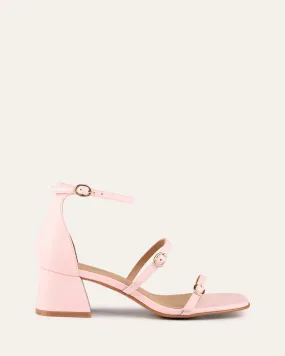 HARRIET MID HEEL SANDALS SOFT PINK LEATHER