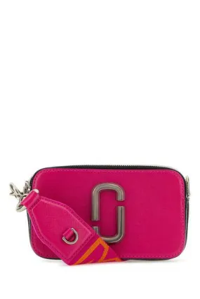 HOT PINK LEATHER COLOR-BLOCK BAG