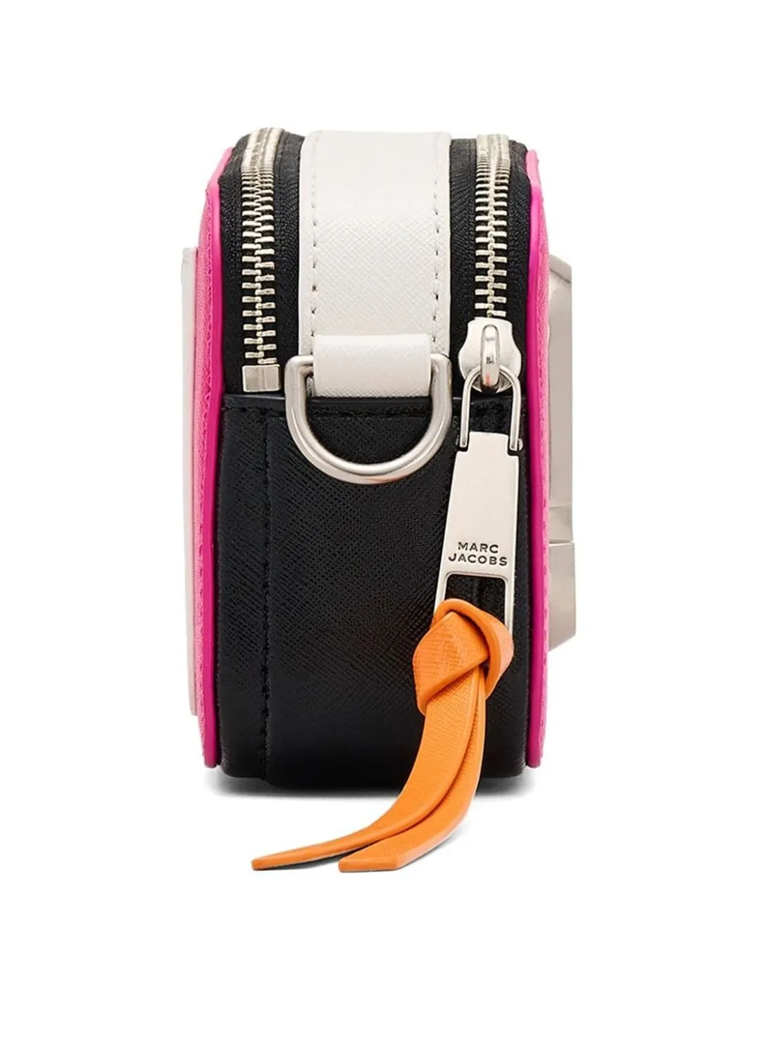 HOT PINK LEATHER COLOR-BLOCK BAG