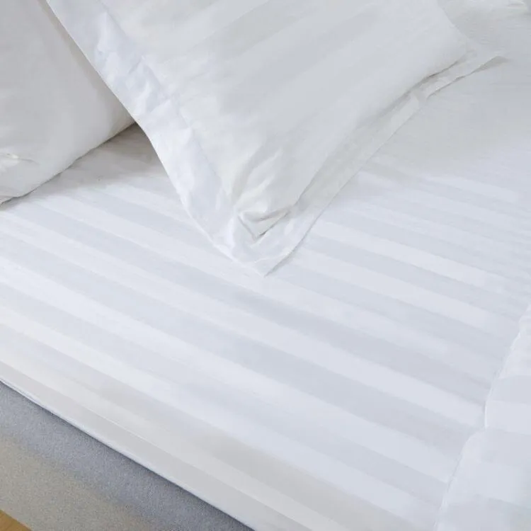 Hotelier Prestigio - White Sateen Stripe Bolster Case