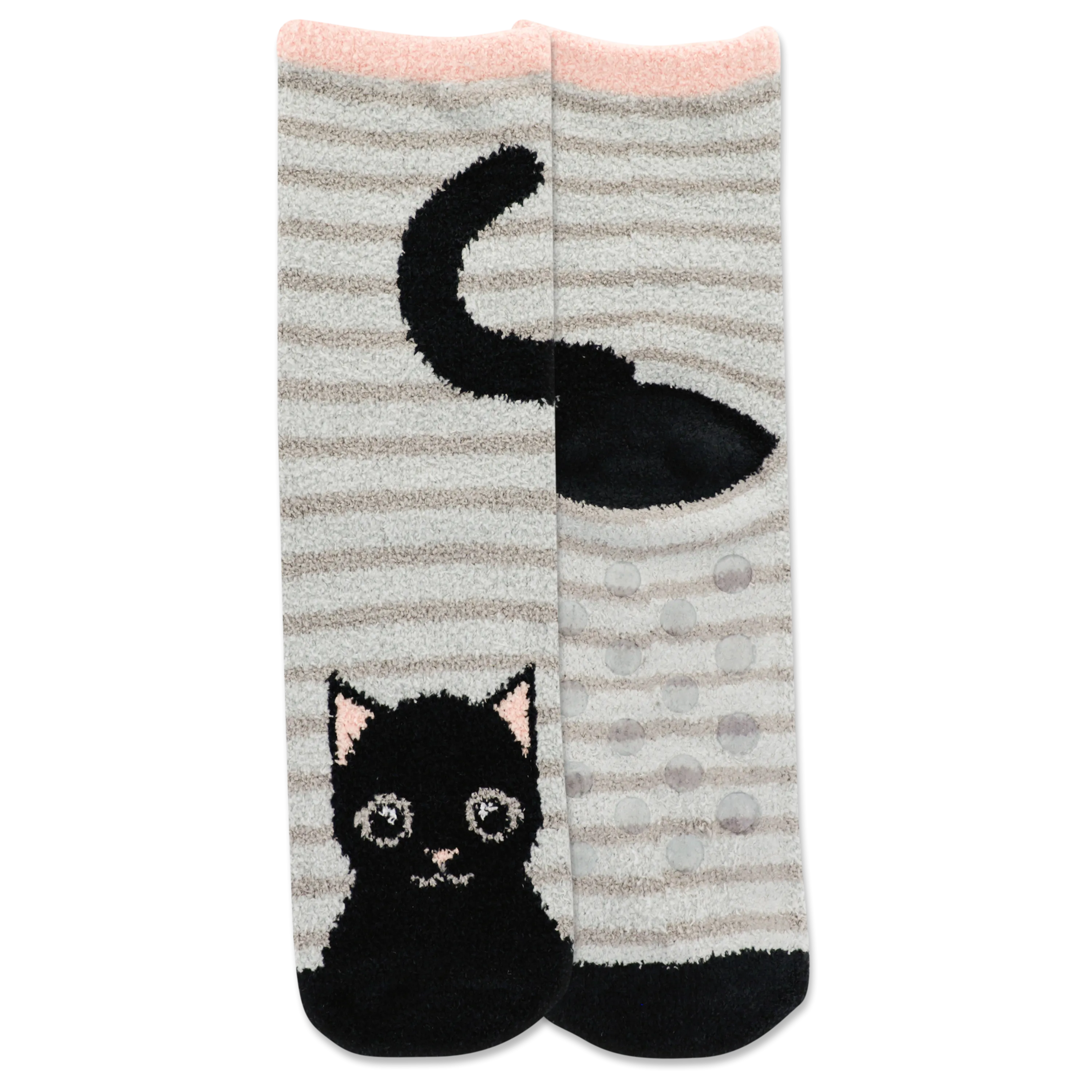 HOTSOX Women's Cat Cozy Non-Skid Short Crew Sock