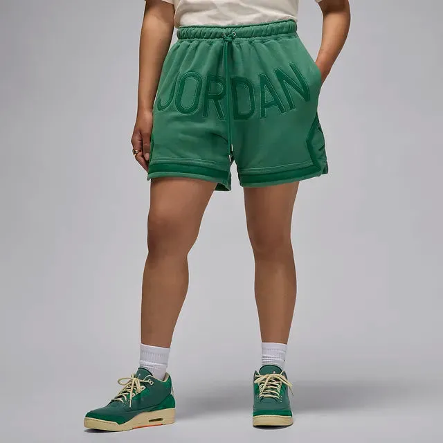 Jordan x Nina Chanel Abney Fleece Shorts 'Green Stone'