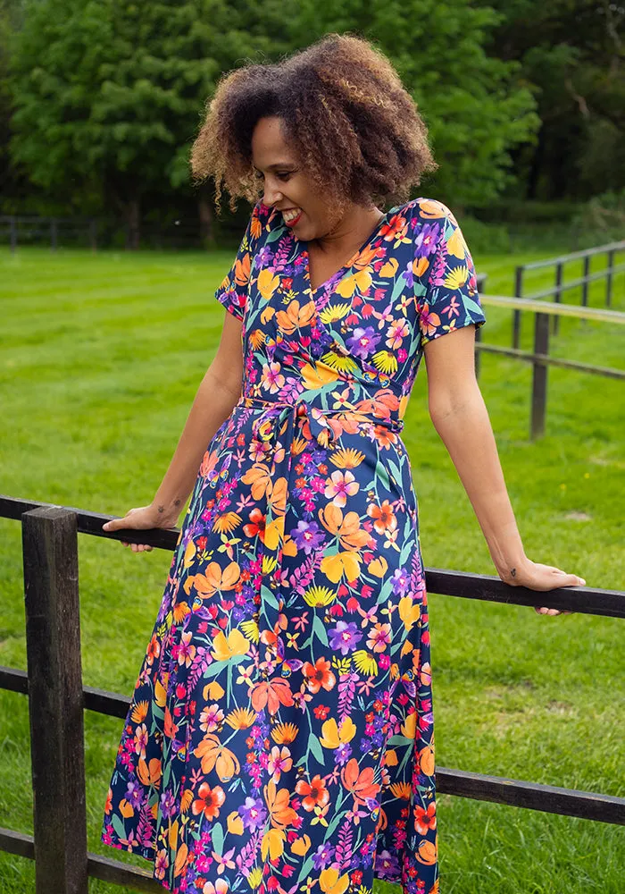 Kaelyn Butterfly Meadow Print Midi Dress