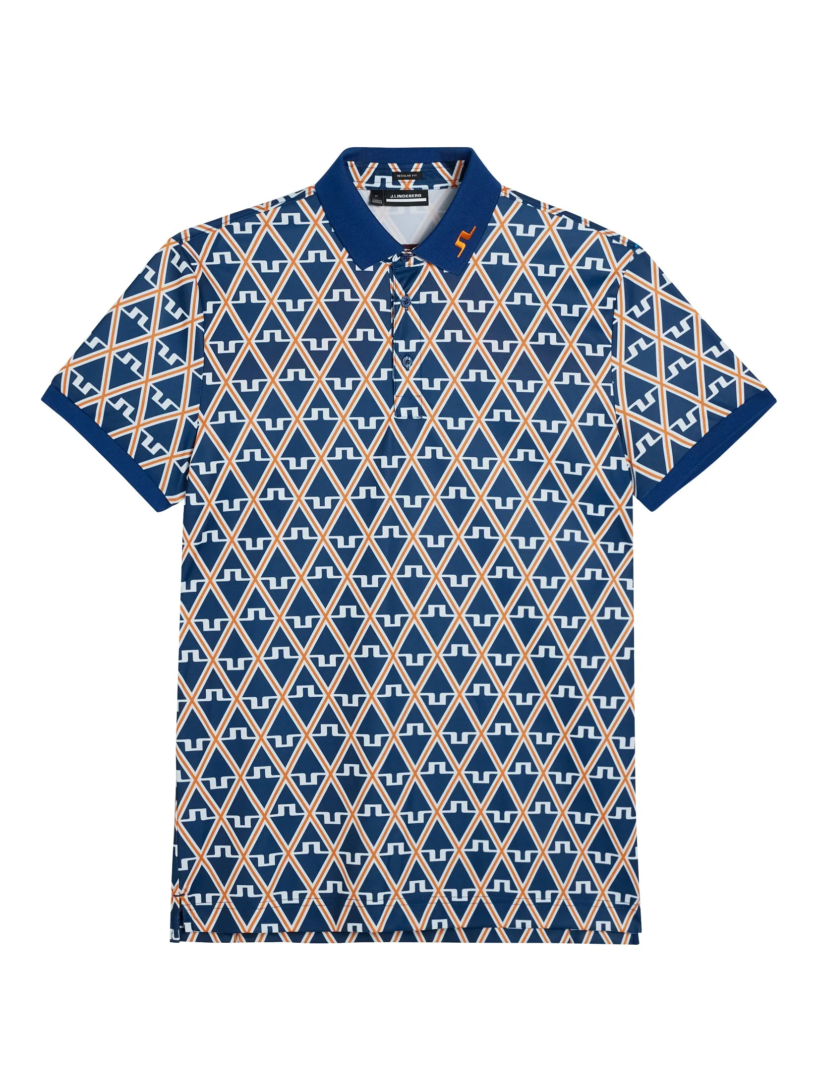 KV Regular Fit Print Polo / Estate Blue Diamond