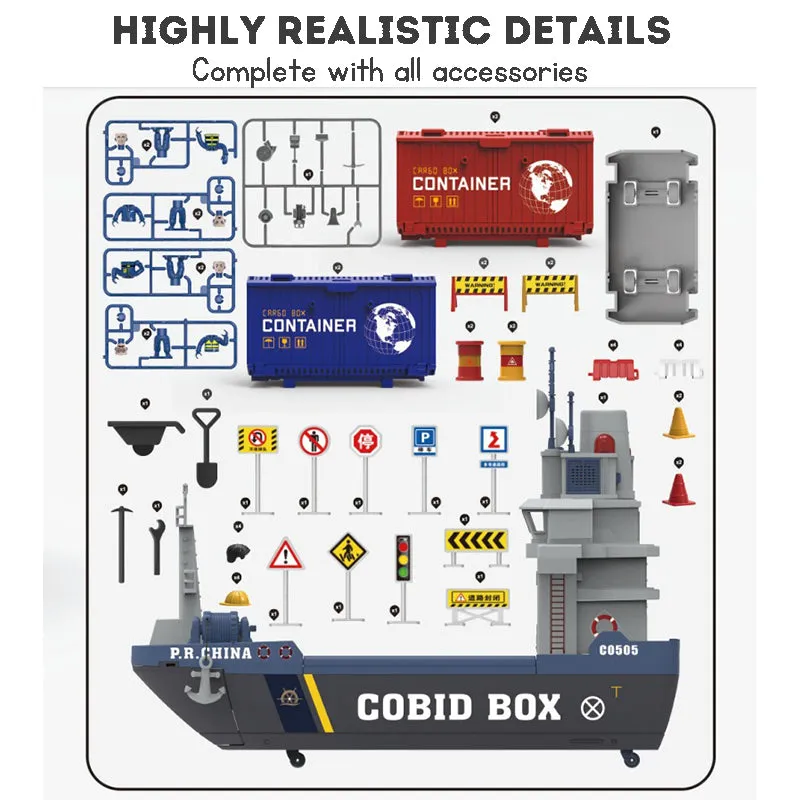 Large-scale toy ship maritime transport vessel capable of accommodating cargo ships simulated toy ship realistic sound effects spray