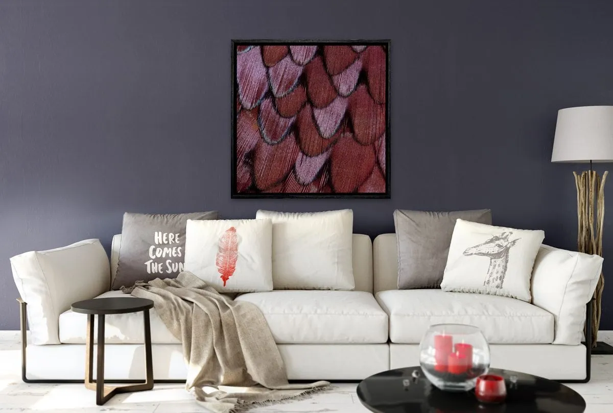 Maroon Feathers | Canvas Art Print