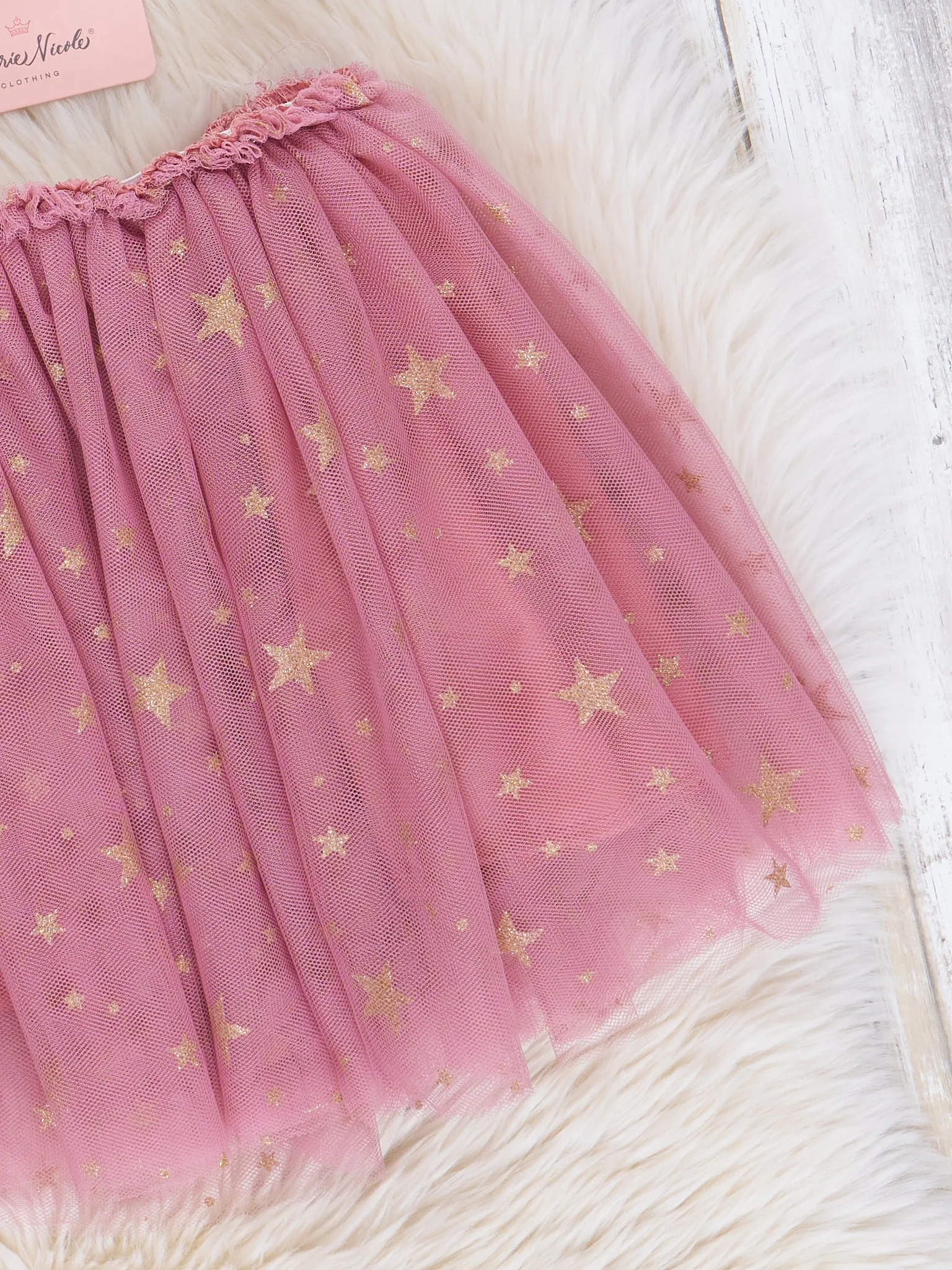 Mauve Starry Sparkle Tulle Skirt