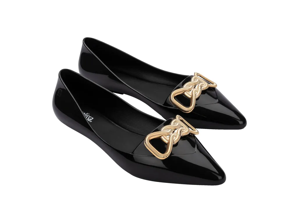 Melissa Pointy Classy AD Black Ballerinas For Women