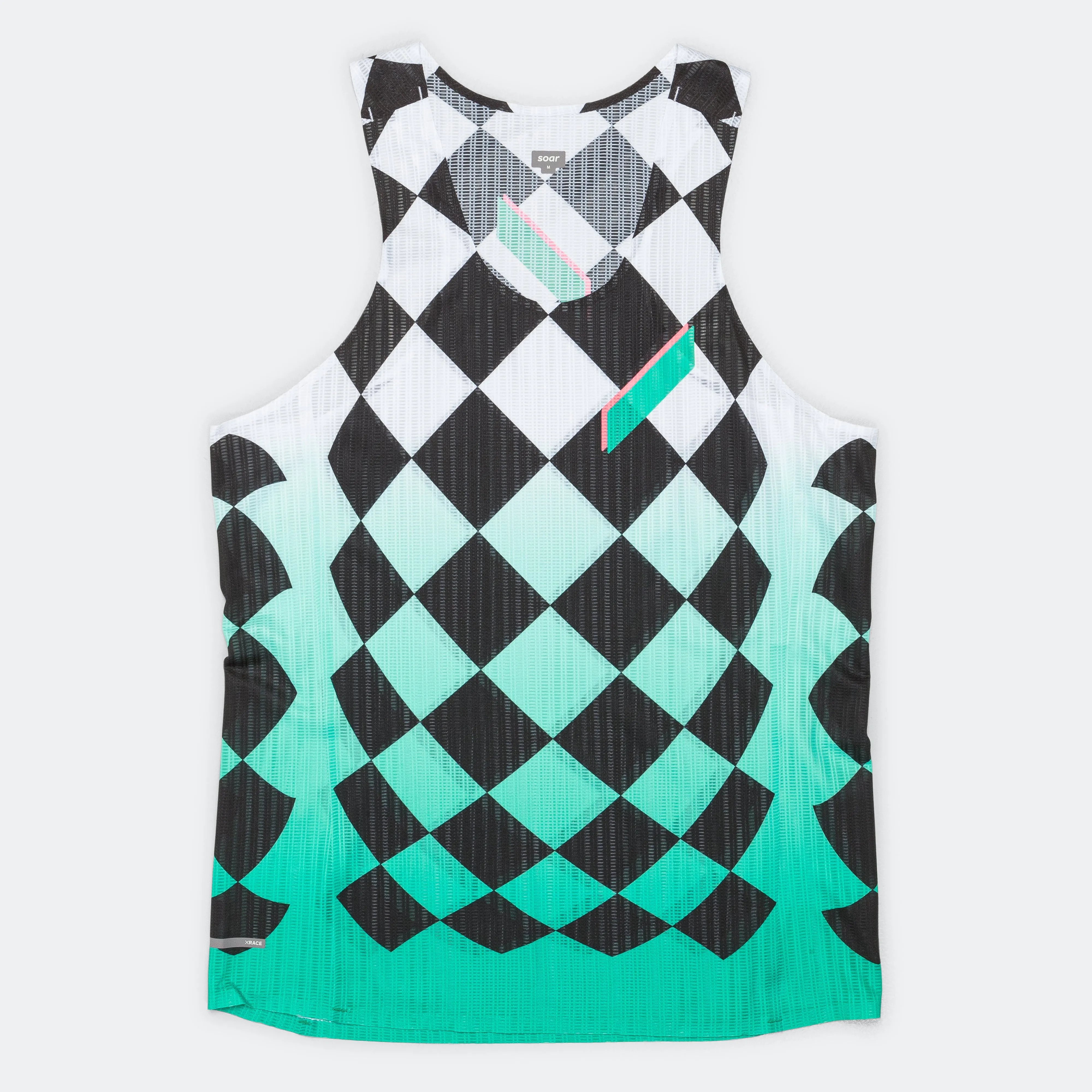 Mens Race Vest - Black/White Diamond