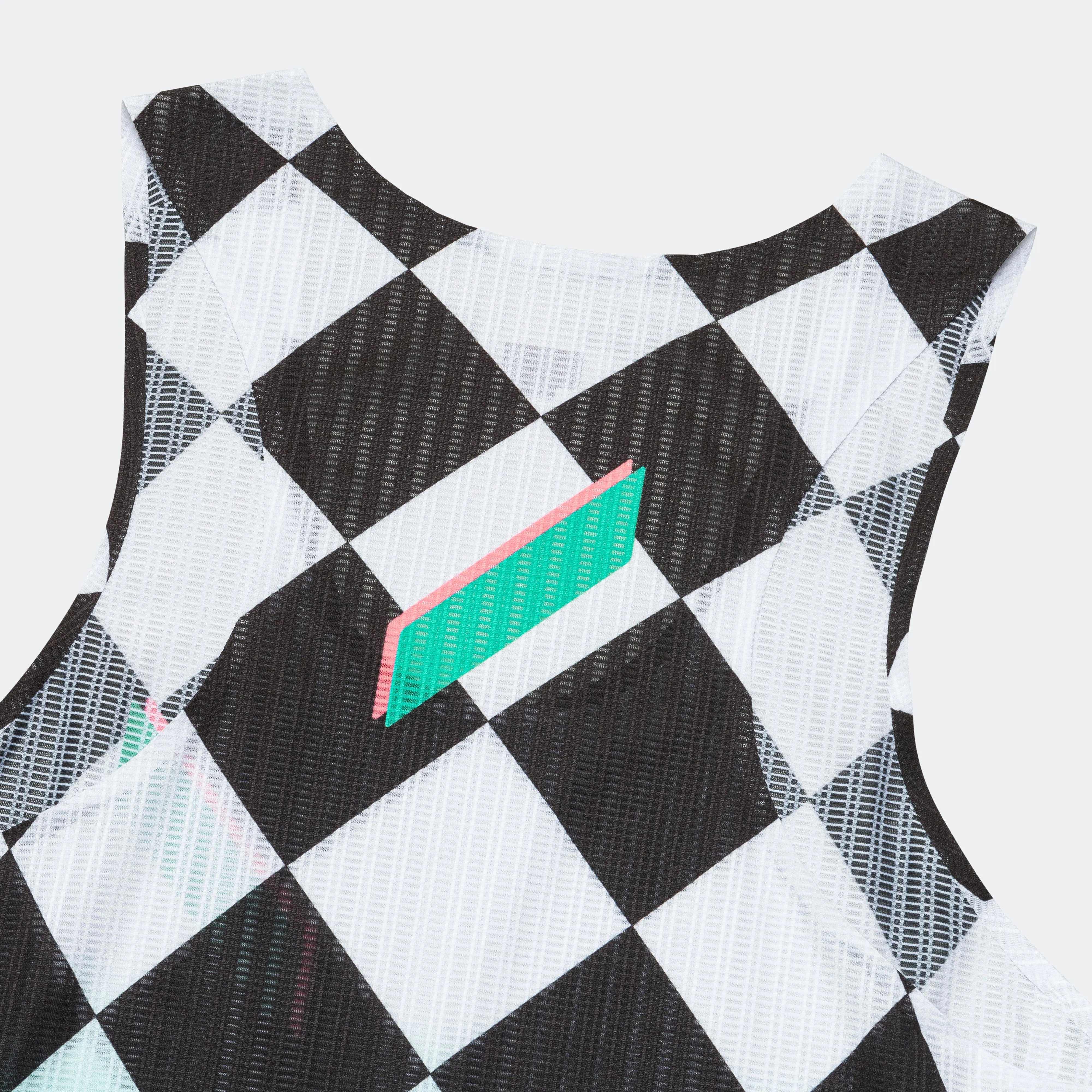 Mens Race Vest - Black/White Diamond