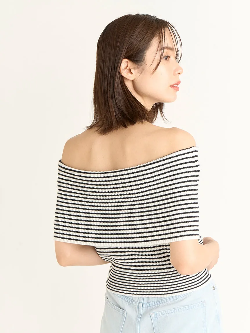 Off Shoulder Knit Tops