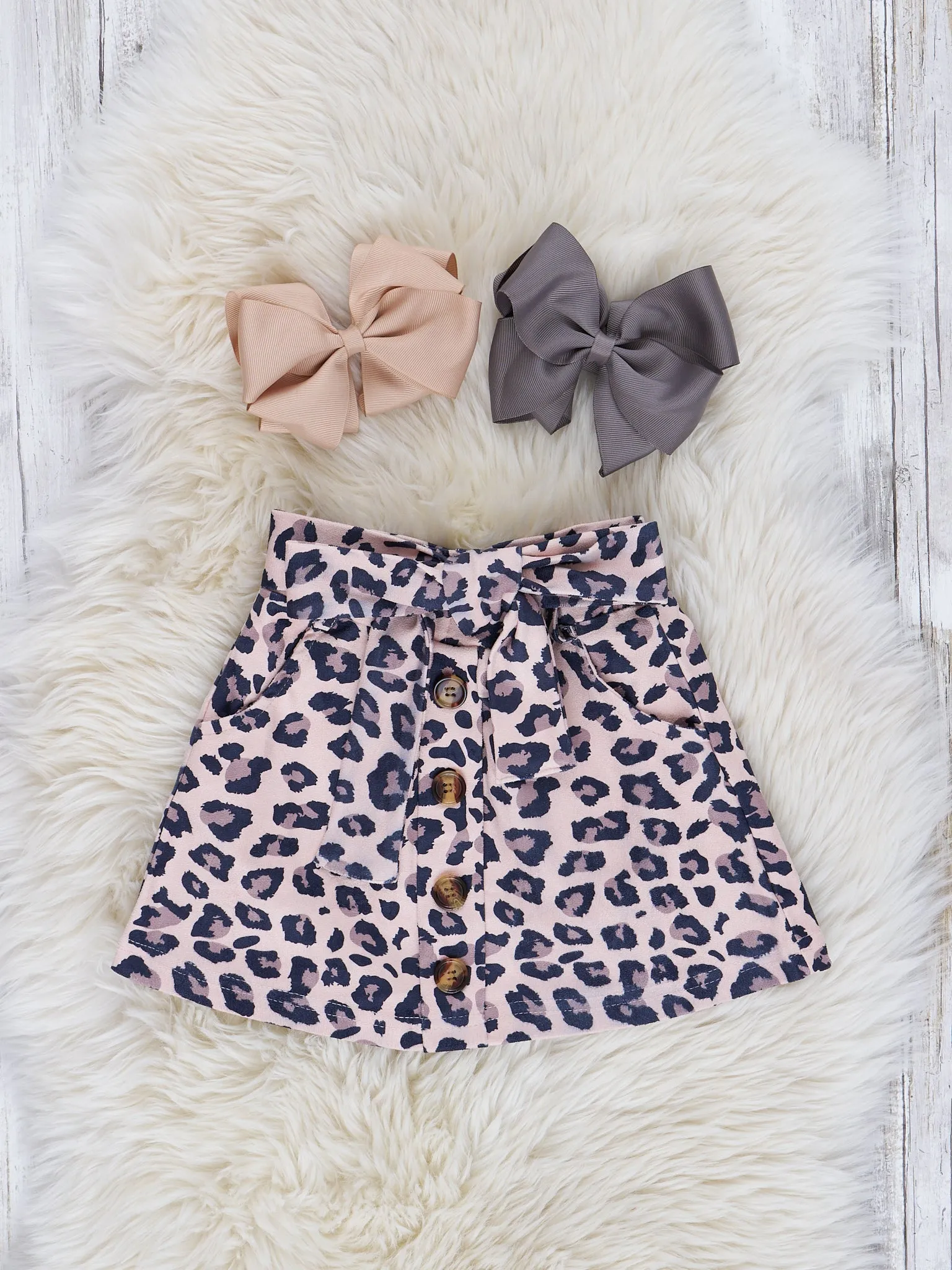 Pink & Leopard Pumpkin Pie Outfit w/ Skirt