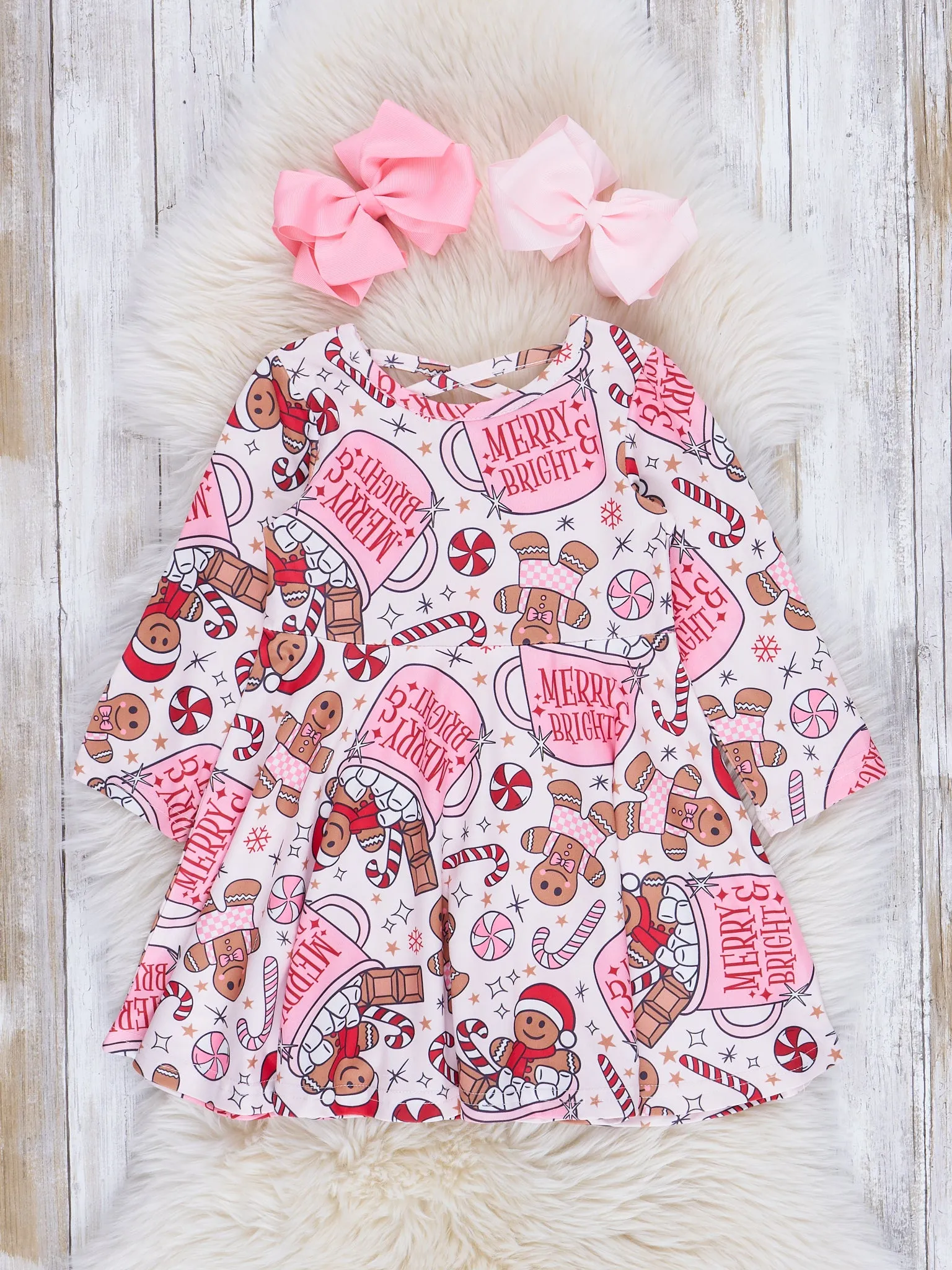 Pink & White Merry & Bright Sweets Swing Dress