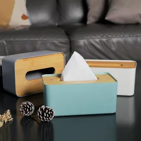 Premium Wooden Lid Tissue Holder