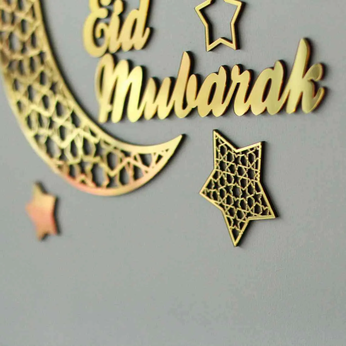 Ramadan Kareem Eid Mubarak Wooden Islamic Wall Art - Islamic Gift