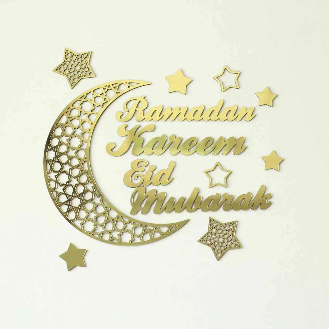 Ramadan Kareem Eid Mubarak Wooden Islamic Wall Art - Islamic Gift