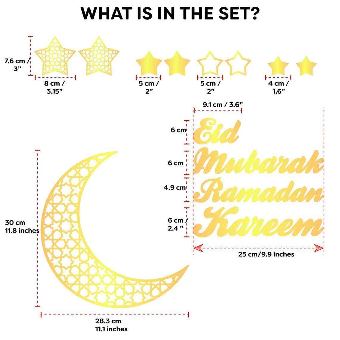 Ramadan Kareem Eid Mubarak Wooden Islamic Wall Art - Islamic Gift