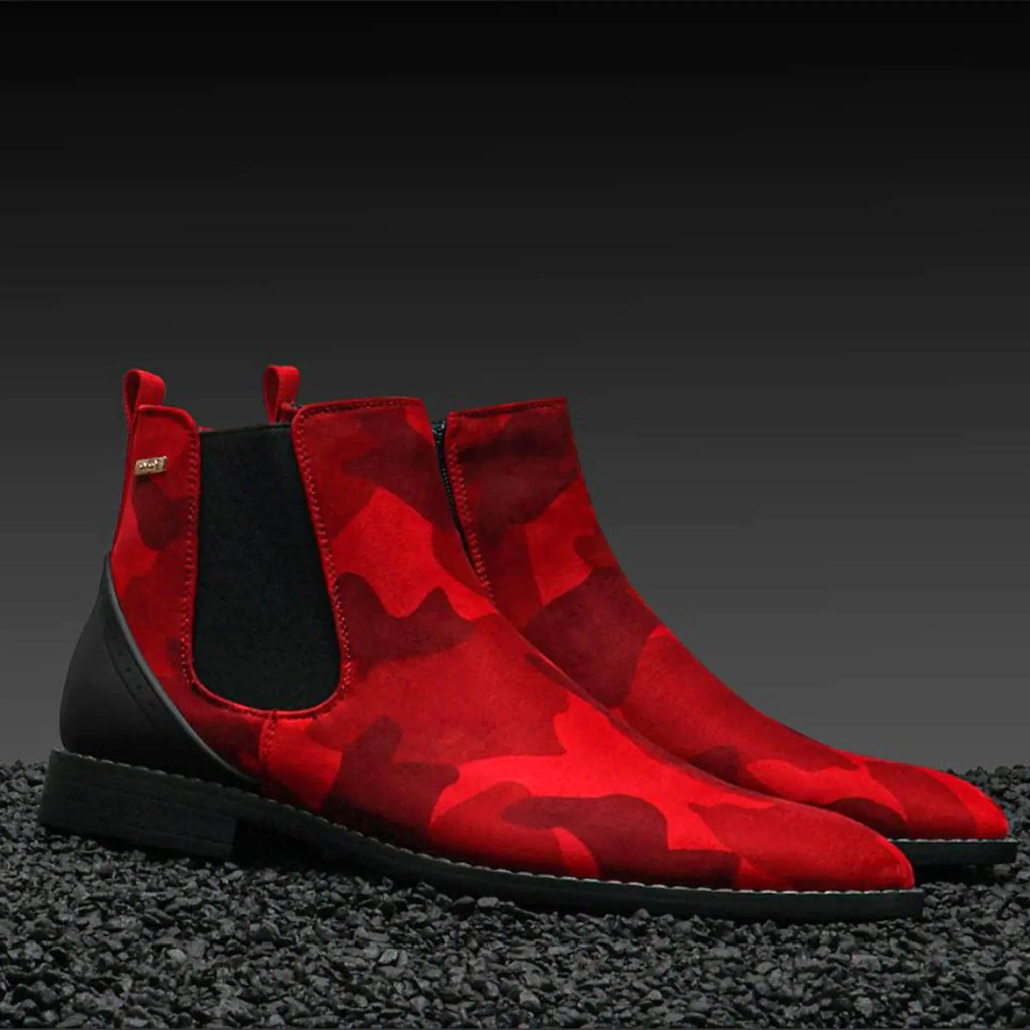 Red Camo Microfiber Chelsea Boot