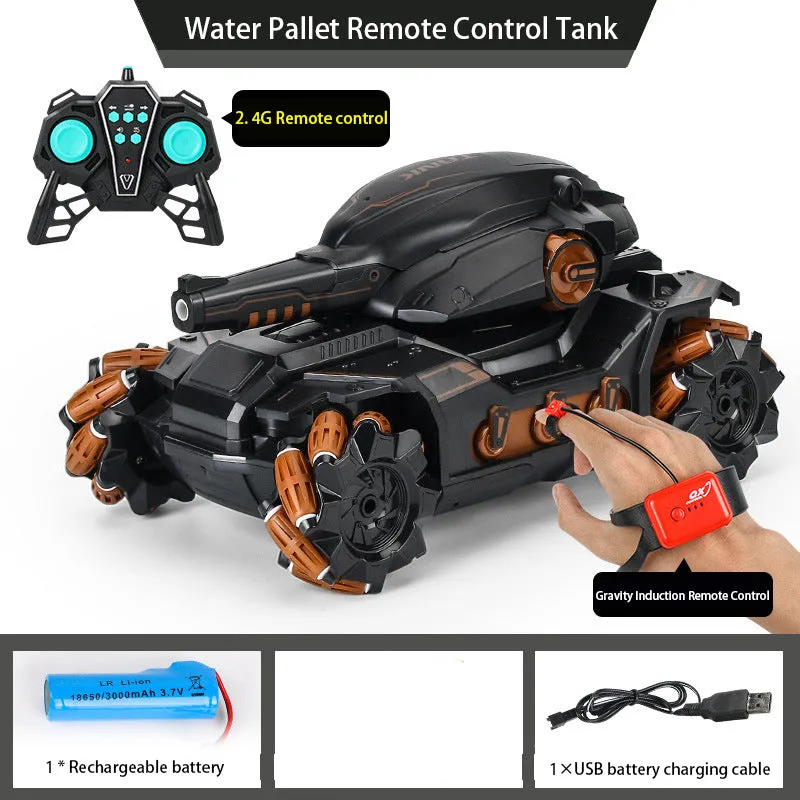 Remote or Gesture Control Battle Tank Shoots Water Pellet and able to move sideward