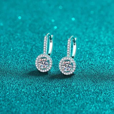 Stunning 1 Carat Moissanite Earrings in 925 Sterling Silver