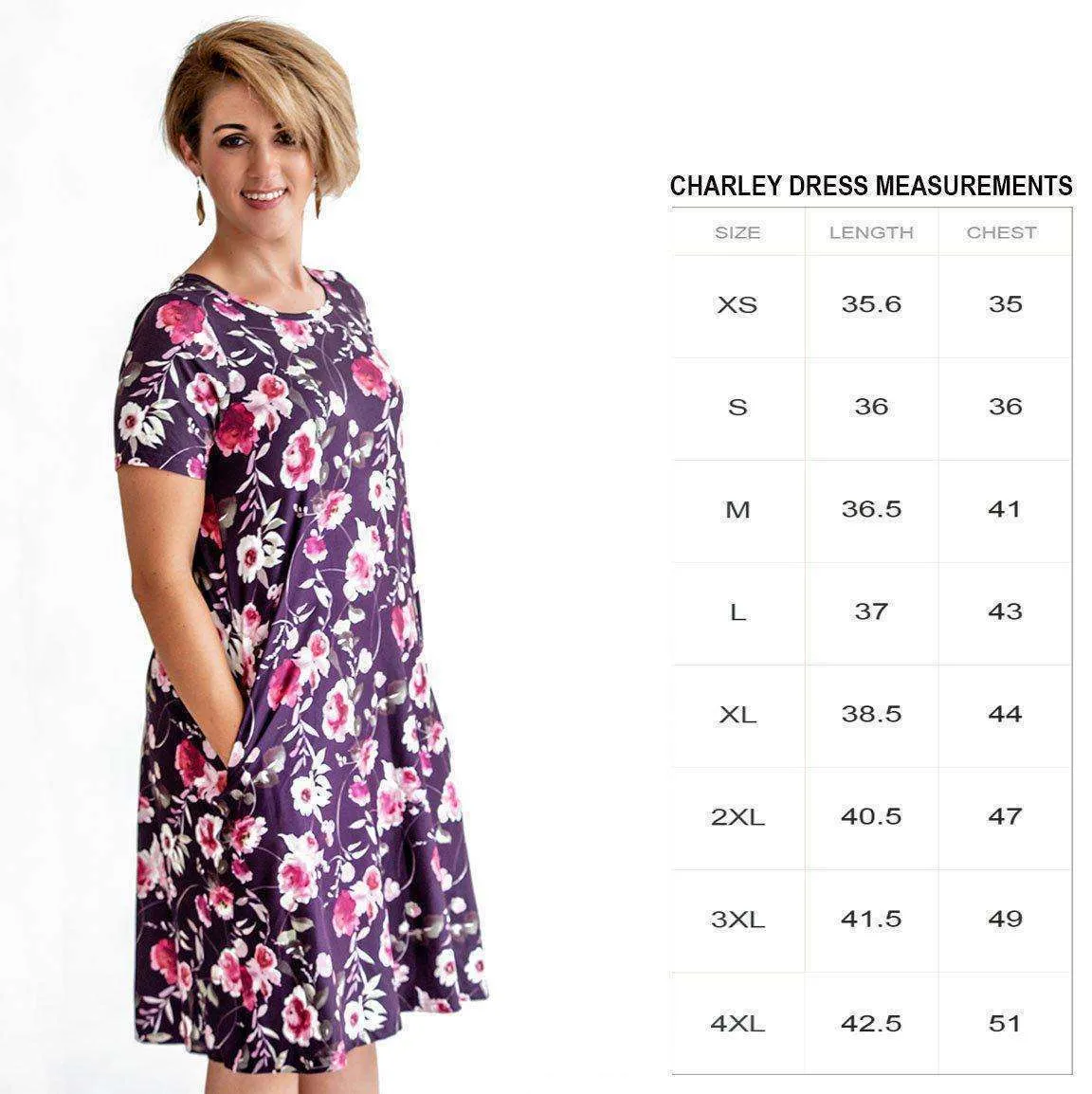 Sweet Summer Wings of a Butterfly - Women's Short Sleeve Cloud Soft Charley Dress